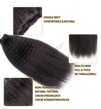 Mrs cabelo kinky em linha reta feixes de cabelo humano yaki feixes retos remy trama natural preto pacotes 12-26 polegada 100g/pacote costurar em