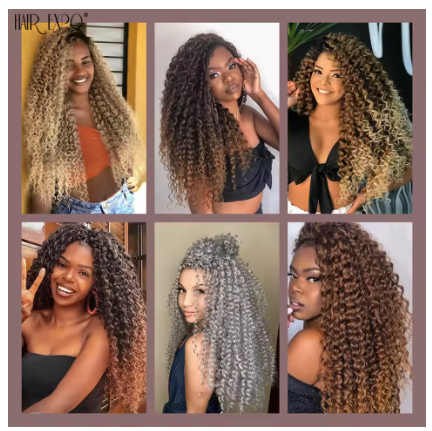 22 "Onda Profunda Crochet Cabelo Sintético Passion Twist Trança Cabelo Extensão Afro Curls Água Onda Profunda Torção Trança Cabelo Ocean Wave